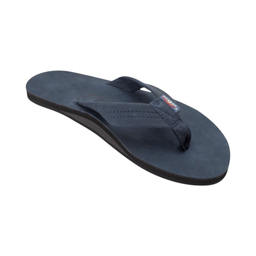 Rainbow Sandals Men's Single Layer Wide Strap Premier Leather - Navy