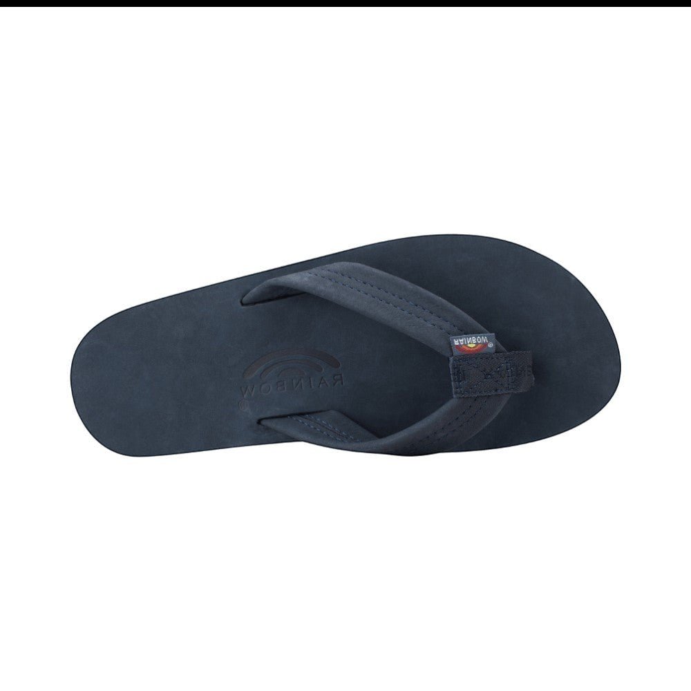 Rainbow Sandals Men's Single Layer Wide Strap Premier Leather - Navy