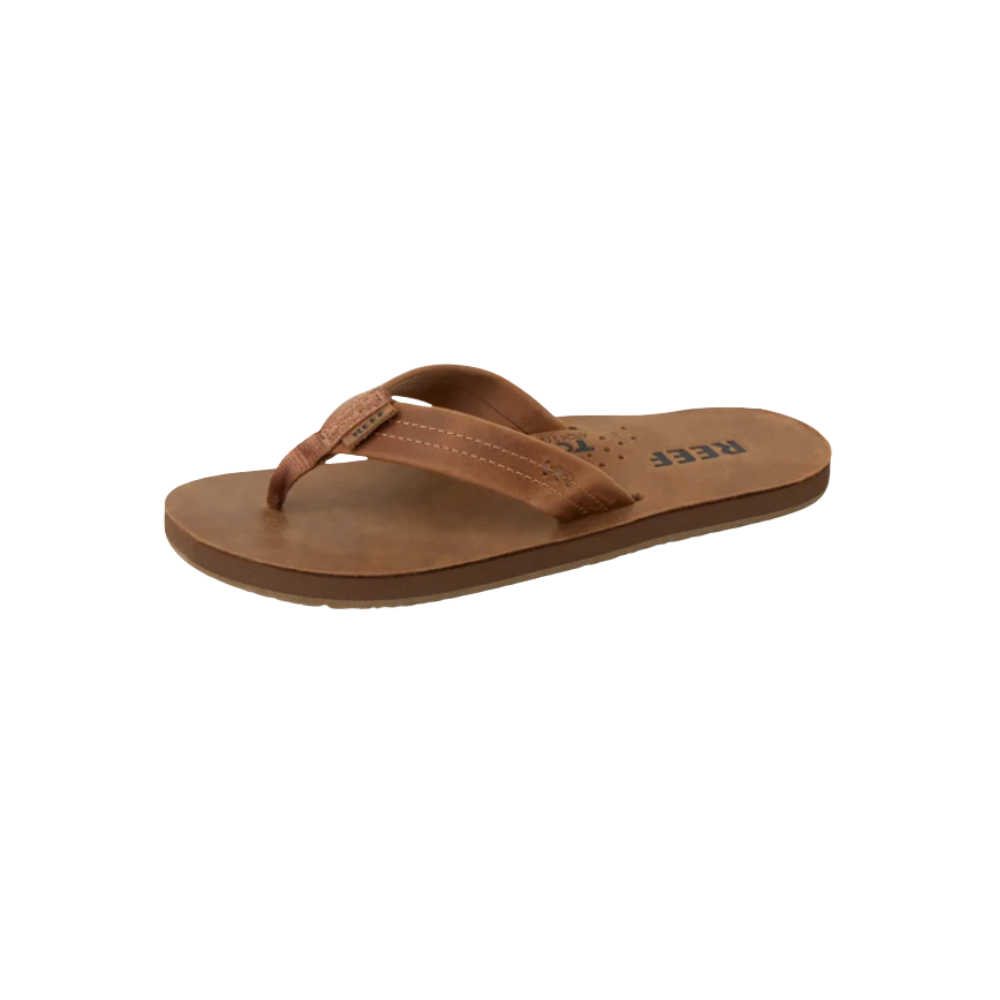 REEF Men’s Draftsmen Leather Flip-Flops – Bronze Brown