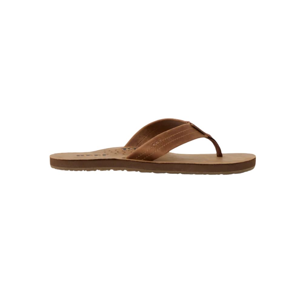 REEF Men’s Draftsmen Leather Flip-Flops – Bronze Brown