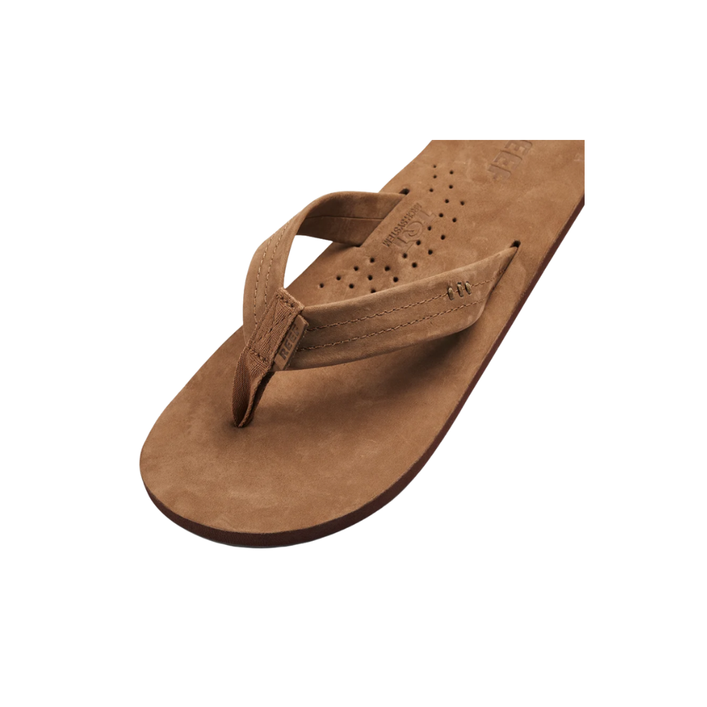 REEF Men’s Draftsmen Full Grain Leather Flip-Flops – Classic Brown