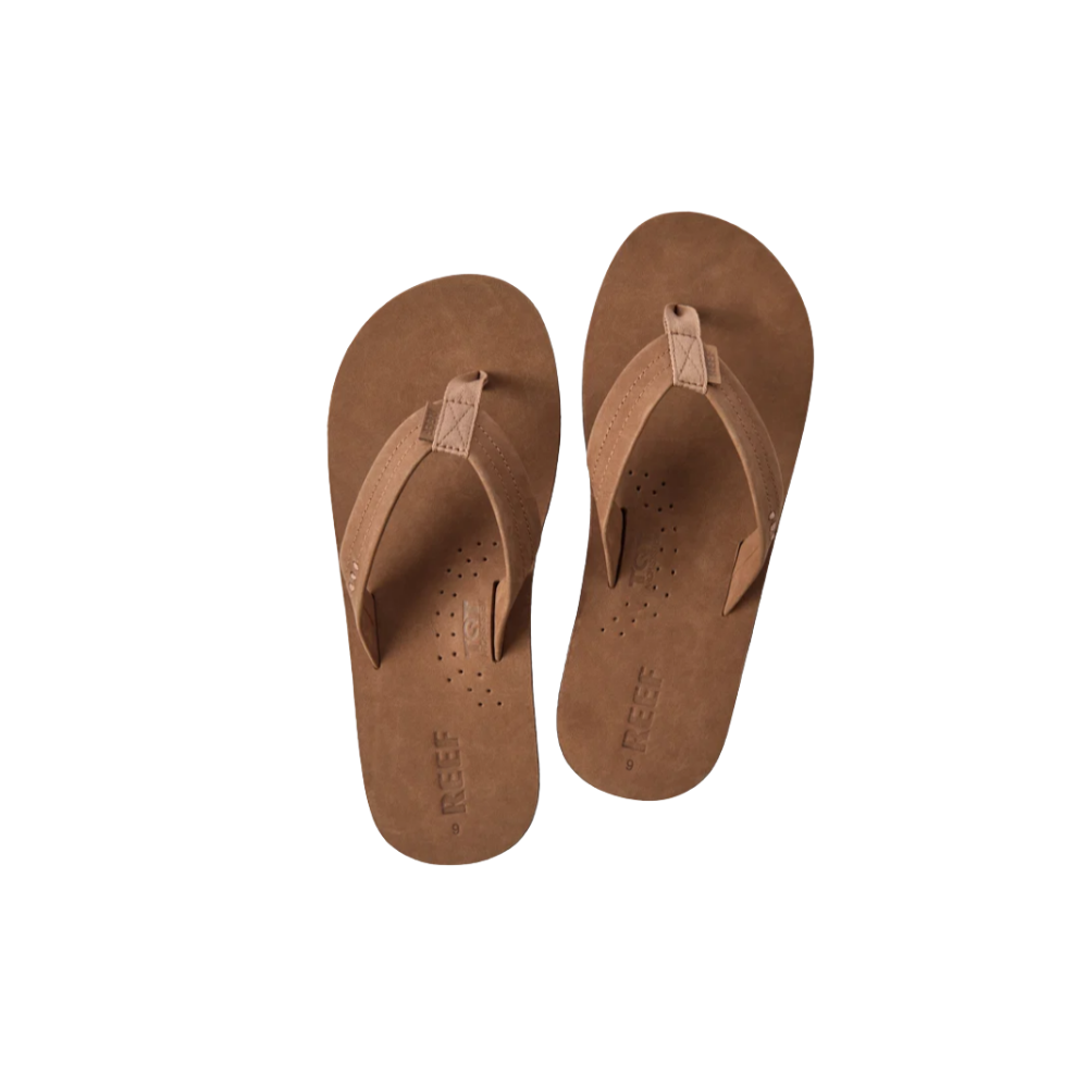 REEF Men’s Draftsmen Full Grain Leather Flip-Flops – Classic Brown
