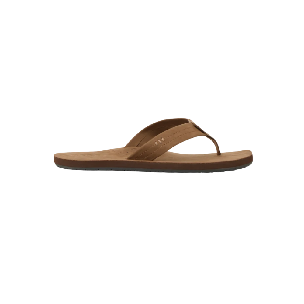 REEF Men’s Draftsmen Full Grain Leather Flip-Flops – Classic Brown