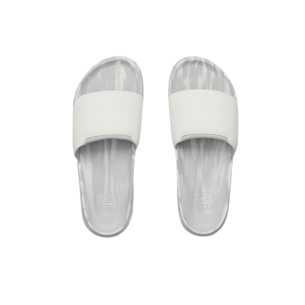 Reef Men's Tailslide Cushion Slide Sandals - White Grey Marble (CJ8559)
