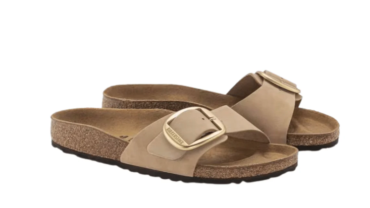 Birkenstock Madrid Big Buckle Sandals – Sandcastle Nubuck Leather (Narrow Fit)