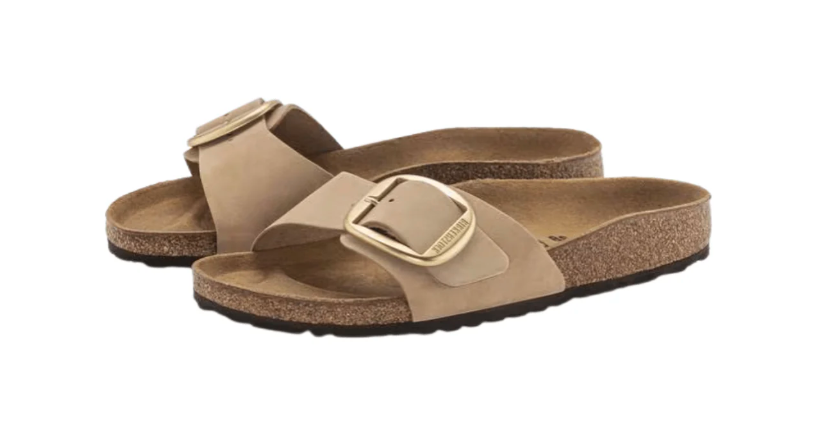 Birkenstock Madrid Big Buckle Sandals – Sandcastle Nubuck Leather (Narrow Fit)