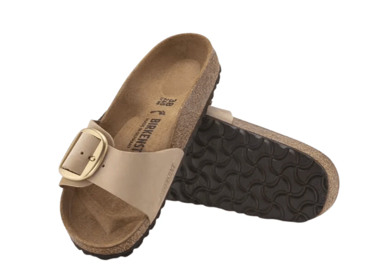 Birkenstock Madrid Big Buckle Sandals – Sandcastle Nubuck Leather (Narrow Fit)
