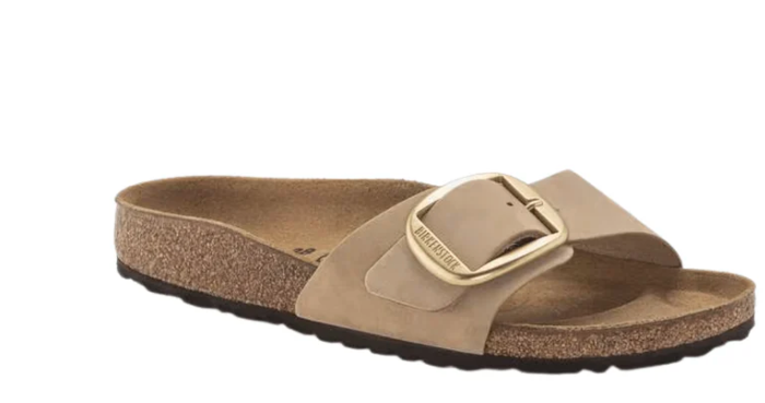 Birkenstock Madrid Big Buckle Sandals – Sandcastle Nubuck Leather (Narrow Fit)