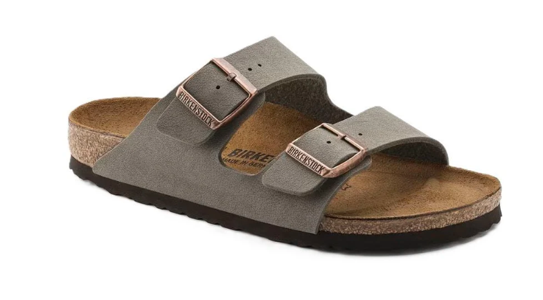 Birkenstock Arizona Birkibuc Stone Leather Unisex Sandal