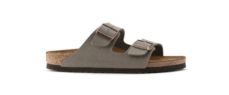 Birkenstock Arizona Birkibuc Stone Leather Unisex Sandal