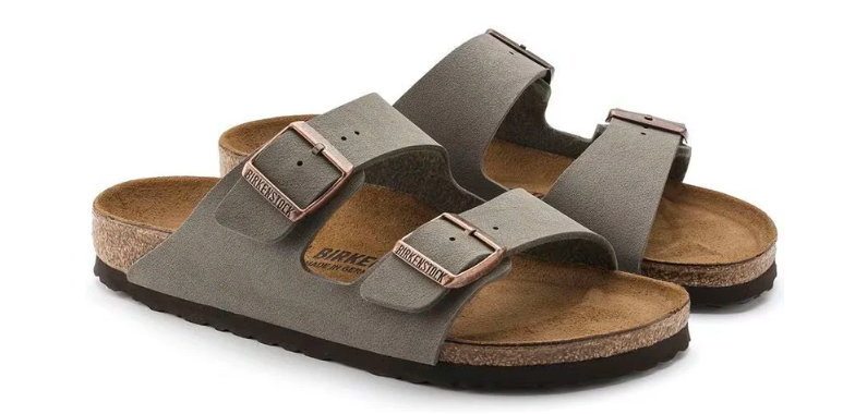 Birkenstock Arizona Birkibuc Stone Leather Unisex Sandal