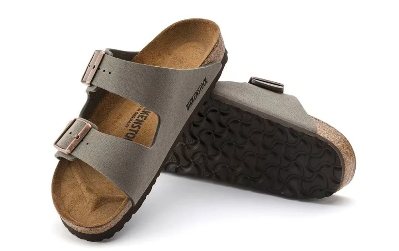 Birkenstock Arizona Birkibuc Stone Leather Unisex Sandal