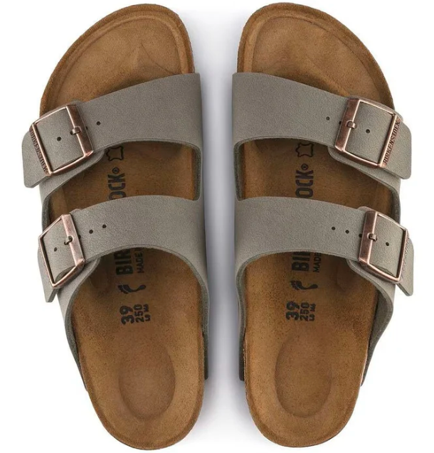 Birkenstock Arizona Birkibuc Stone Leather Unisex Sandal