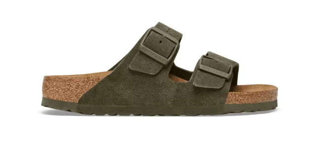 Birkenstock Arizona Suede Unisex Leather Sandal - Narrow Fit Thyme 1025720
