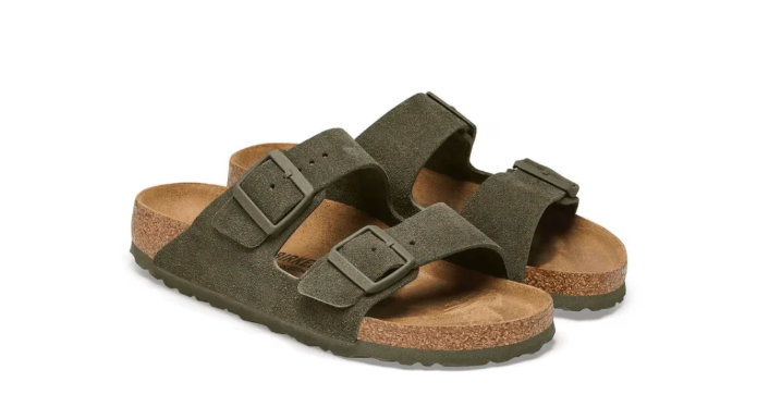 Birkenstock Arizona Suede Unisex Leather Sandal - Narrow Fit Thyme 1025720