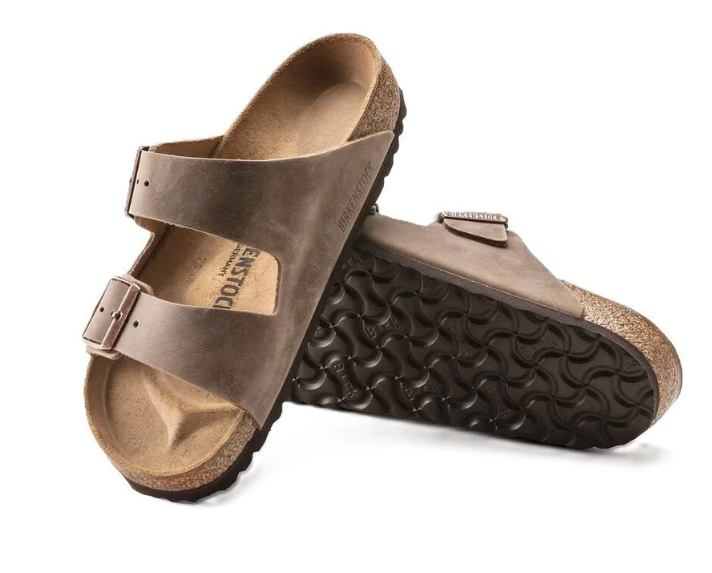 Birkenstock Unisex Arizona Oiled Leather Tabacco Brown Sandal Hard Footbed