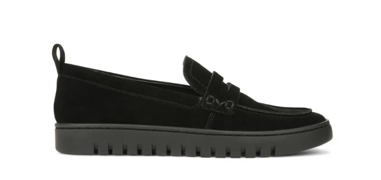 Vionic Women's Uptown Loafer – Black Slip-On Comfort Shoes with Contoured Arch Support for All-Day Wear