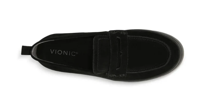 Vionic Women's Uptown Loafer – Black Slip-On Comfort Shoes with Contoured Arch Support for All-Day Wear