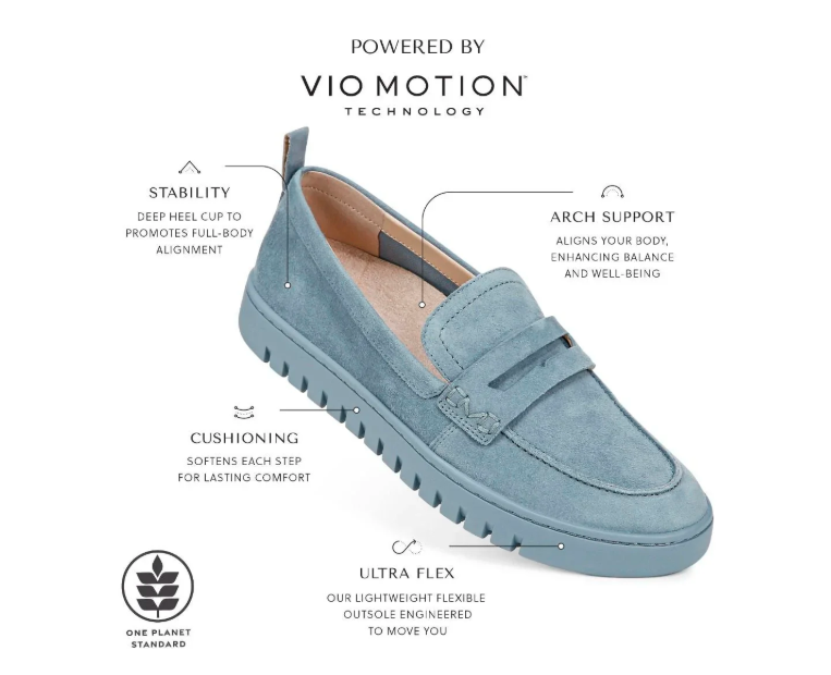 Vionic Women's Uptown Loafer – Black Slip-On Comfort Shoes with Contoured Arch Support for All-Day Wear