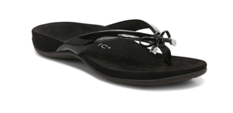 Vionic Women's Bella Toe Post Thong Leather with Arch Support Sandal