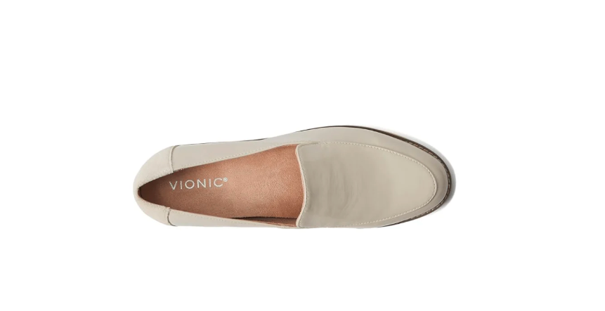 Vionic Women’s Kensley Slip-On Patent Loafers Casual Shoes - Cream