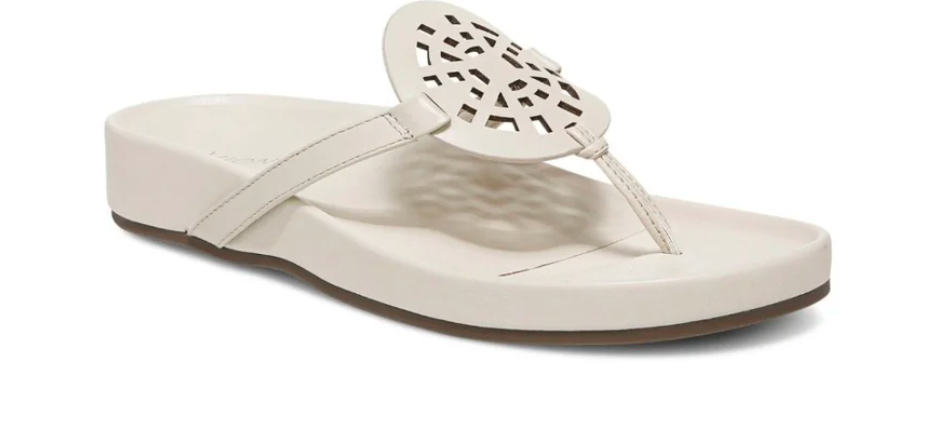 Vionic Women's Solari Sandal, Cream Leather