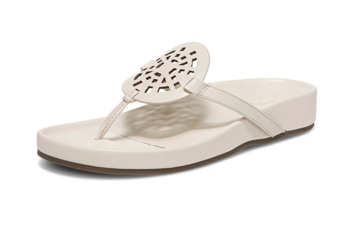 Vionic Women's Solari Sandal, Cream Leather