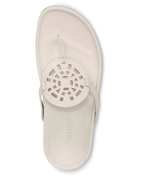 Vionic Women's Solari Sandal, Cream Leather