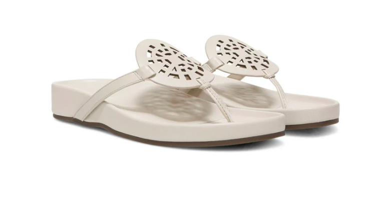 Vionic Women's Solari Sandal, Cream Leather