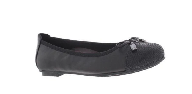 Vionic Women's Spark Minna Ballet Ladies Cap Toe Walking Flats with Concealed Contoured Arch Support