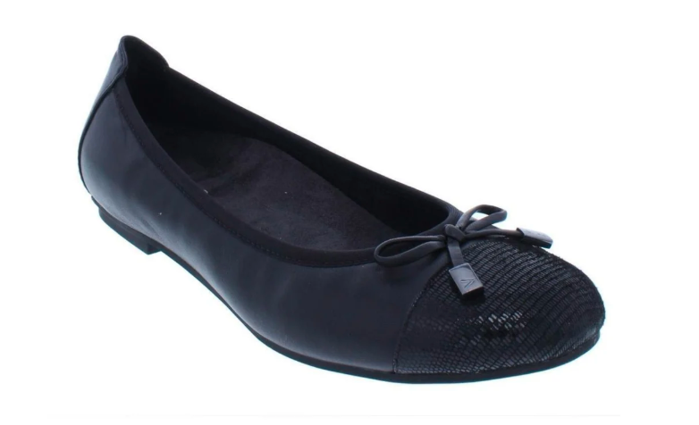 Vionic Women's Spark Minna Ballet Ladies Cap Toe Walking Flats with Concealed Contoured Arch Support