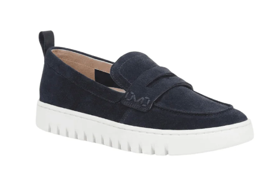 Vionic Women's Uptown Loafer Navy / White Suede Shoes