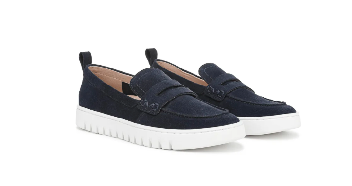 Vionic Women's Uptown Loafer Navy / White Suede Shoes