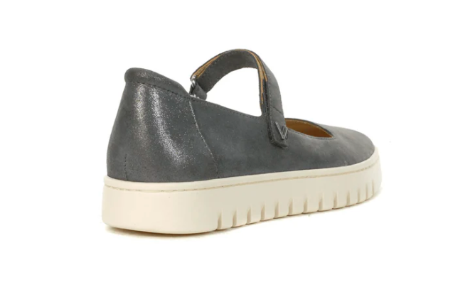 Vionic Women's Uptown Mary Jane Silver Suede Flat