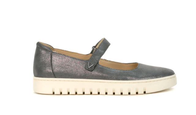 Vionic Women's Uptown Mary Jane Silver Suede Flat