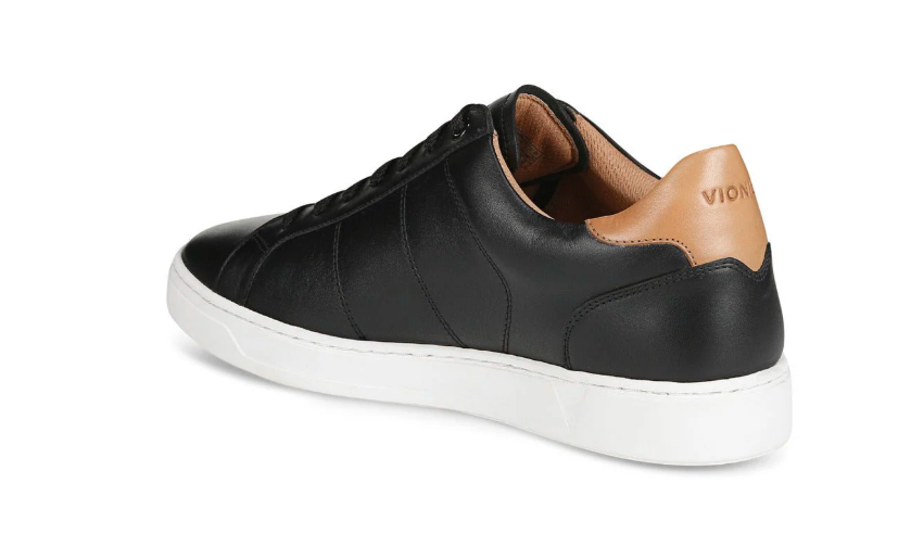 Vionic Men’s Lucas II Lace-Up Casual Leather Sneaker - Black Tan