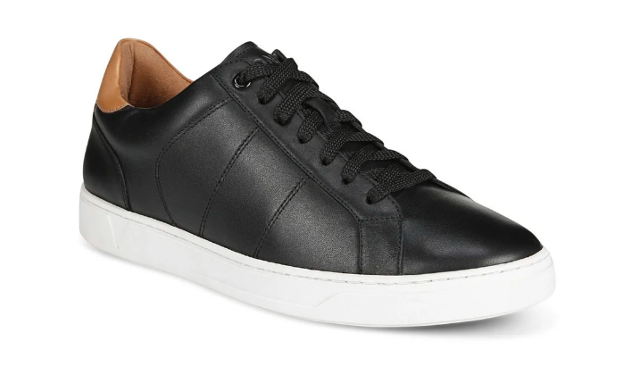 Vionic Men’s Lucas II Lace-Up Casual Leather Sneaker - Black Tan