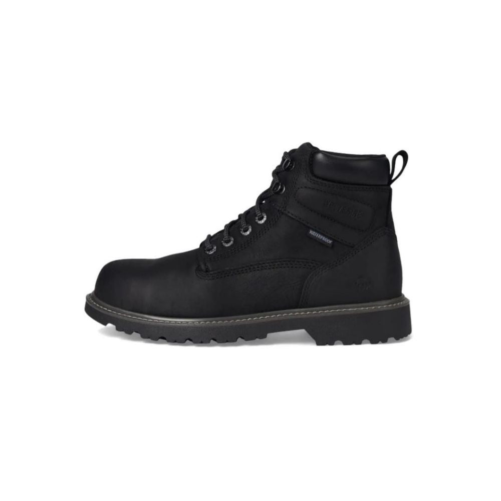 Wolverine Men's Floorhand Black Leather Waterproof 6" Work Boot W10691
