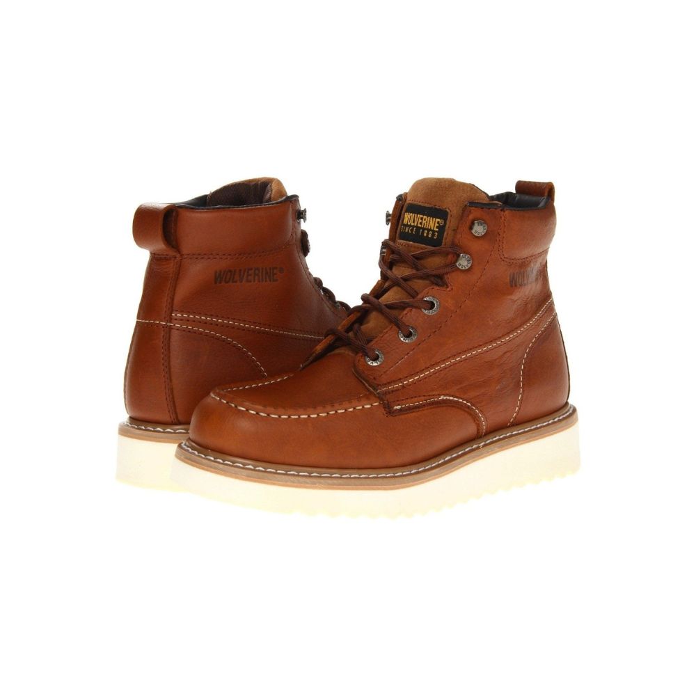 Wolverine Work Wedge Brown W08288 6" Soft Toe Safety Boot