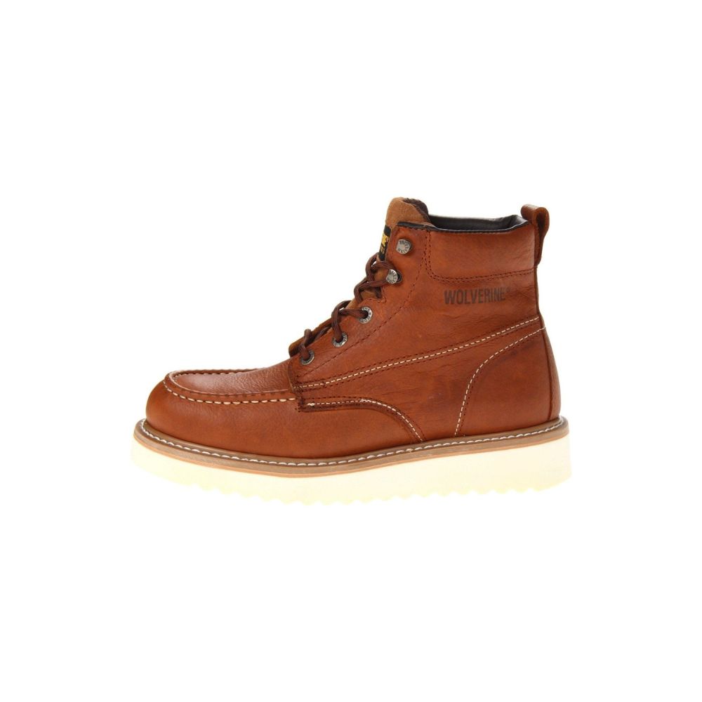 Wolverine Work Wedge Brown W08288 6" Soft Toe Safety Boot
