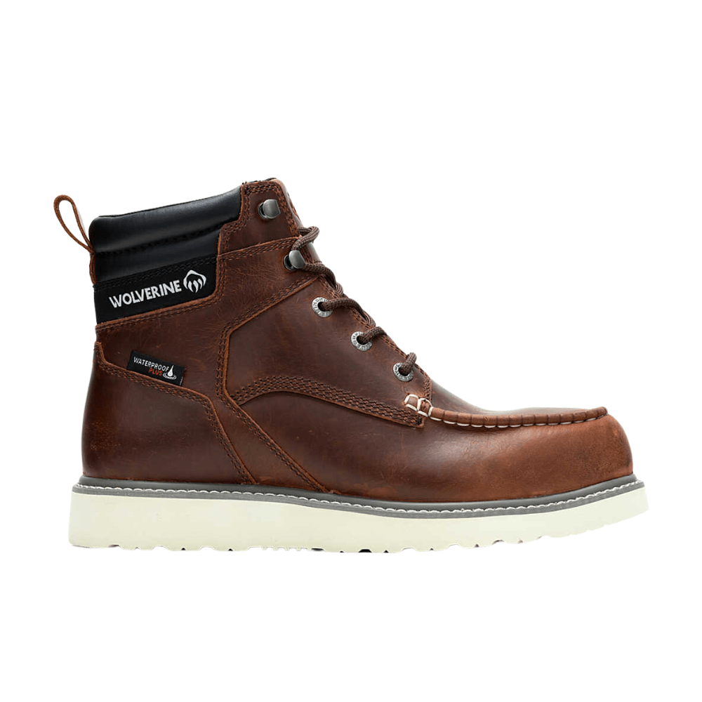Wolverine Men's Trade Wedge Rust Brown Waterproof Steel Toe 6" Work Boot W231117