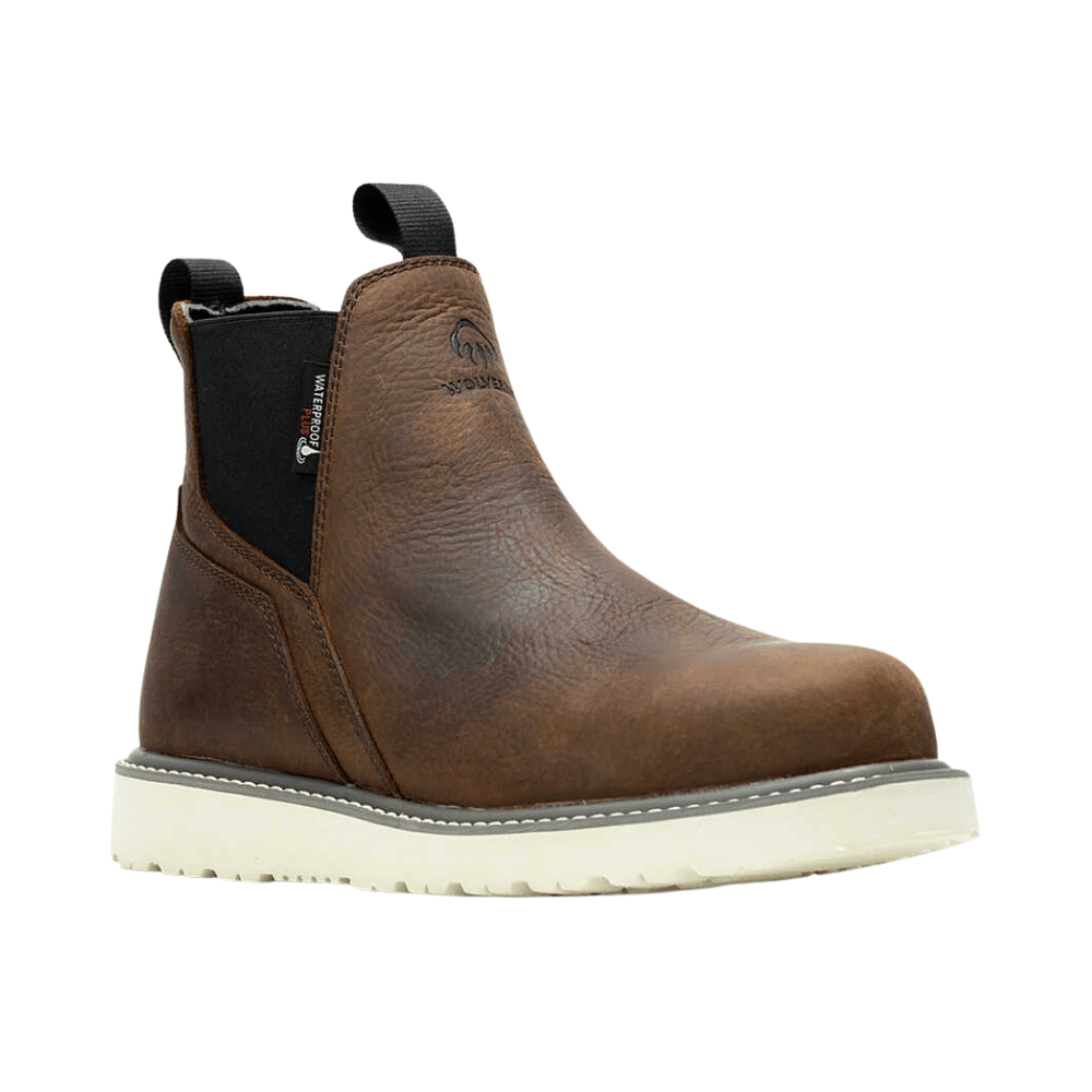 Wolverine Men's Trade Wedge Brown Waterproof Steel Toe Romeo W231101