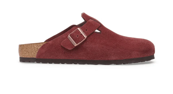 Birkenstock Boston Soft Footbed Unisex Suede Leather Clog Sandals – Zinfandel